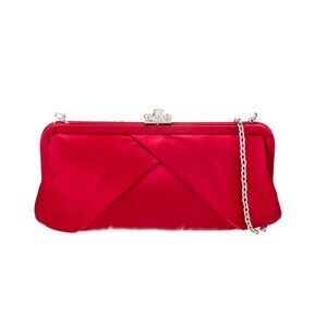 Red Satin Evening Clutch Bag